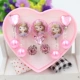 Bông tai trẻ em clip mà không xỏ lỗ tai pha lê trẻ em mặt dây tai em bé tai clip cô gái nhẫn công chúa nhẫn trang sức - Nhẫn