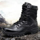 Original Full Leather High-Top Men's Combat Boots Black Training Boots Winter Fleece-Lined Cold-Proof Warm Wool Leather Boots L21D
