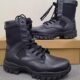 Original Full Leather High-Top Men's Combat Boots Black Training Boots Winter Fleece-Lined Cold-Proof Warm Wool Leather Boots L21D