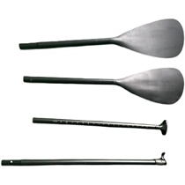 SUP aluminum alloy paddle black double-headed four-section dual-purpose paddle