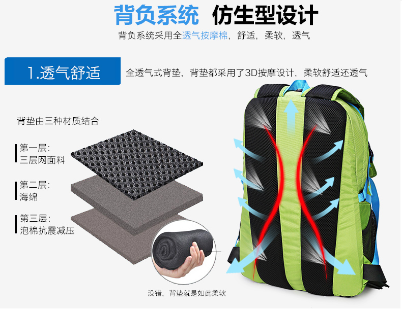 Oledik leo núi túi đeo vai nữ ba lô siêu nhẹ không thấm nước đi bộ đường dài công suất lớn thể thao ba lô ngoài trời - Ba lô shop balo nam