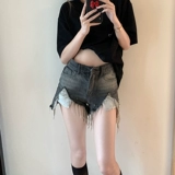 Цветная приталенная джинсовая юбка, шорты, сексуальные штаны, большой размер, А-силуэт