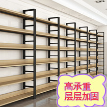 Simple steel wood bookshelf bookcase combination Simple Wrought iron shelf Living room multi-layer rack shelf Office file cabinet