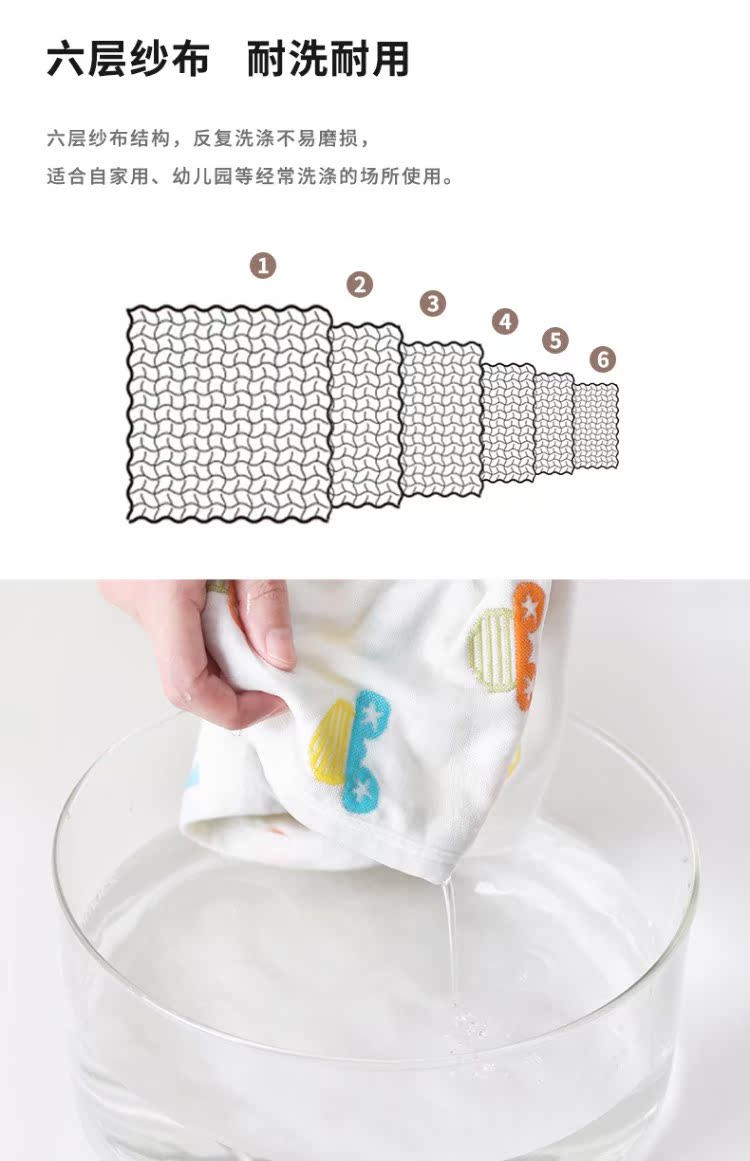 Mưa phùn sáu người con gối bông gạc 100% cotton khăn bé phim hoạt hình trẻ sơ sinh gối chính hãng - Khăn gối vỏ gối đẹp