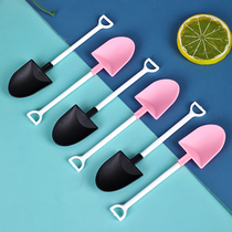 Creative shovel spoon disposable plastic spoon conjoined shovel spoon dessert cake pudding yogurt spoon single independent packaging