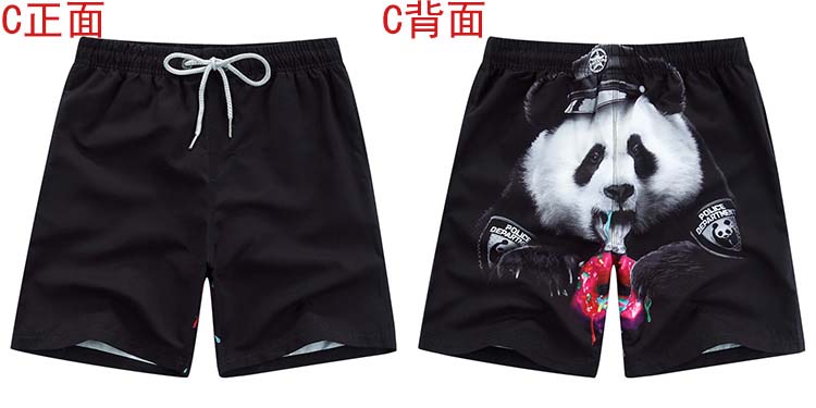 Cặp đôi kỳ nghỉ bên bờ biển lỏng lẻo boyshort nam in 3D đầu chó suối nước nóng tắm quần short phụ nữ lợn địa phương - Quần bãi biển 	quần đi biển tre em	