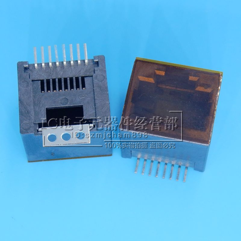 SMT patch RJ45 network RJ45 socket vertical plug 180 degree Plus 8P8C interface