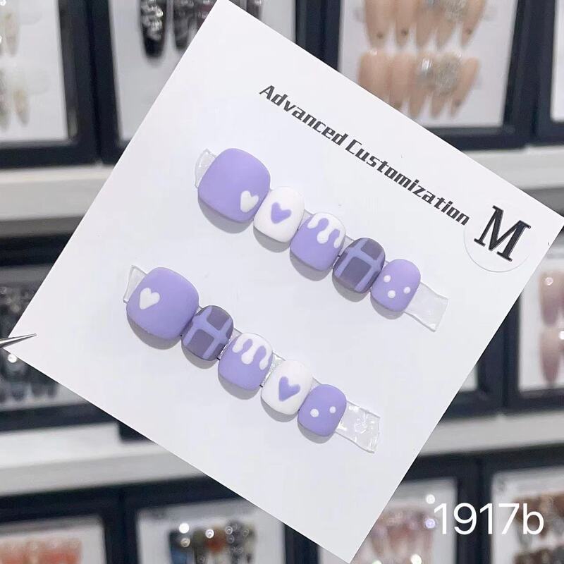 Children's Wearable Nails for Ages 6-12, Short Style Nail Art, 2025 New Cute Fake Nail Stickers for Elementary School Students