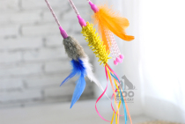 ZOO | Doge Comic Springs Samba Feather Tease Cat Sticks Colorful Silk with Interactive Cat Toy Teasing Cat
