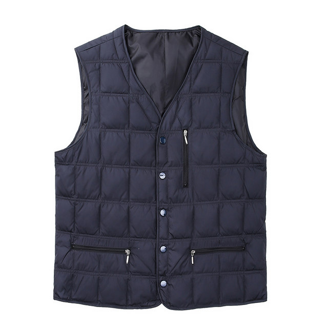 Hengyuanxiang Down Vest Men's Autumn and Winter Middle-aged and Elderly Fit Large Size Warm Vest Fitted Vest Dad Wear Vest