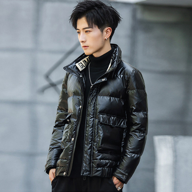 2019 new winter bright down jacket men's short section light and thin trend Korean version of the self-cultivation jacket tide brand cold clothing