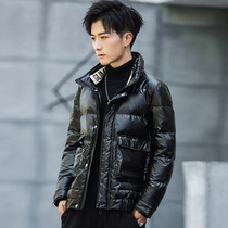 2019 New Winter shiny down jacket mens short slim trend Korean slim coat Tide brand cold clothing