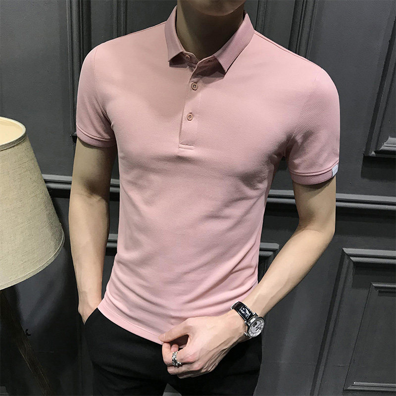 2021 new Inron polo shirt man short sleeve uptrend pink man turned over T-shirt Rav Laurenma jersey