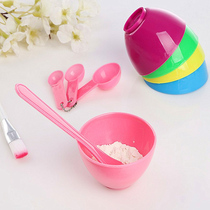 Tune mask bowl with spoon and brush set portable 4-in-1 Korean diy homemade mask tool plastic four-piece set