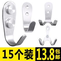 Strong 304 stainless steel bathroom hook multi-function toilet single dressing room fitting room wall hanging row hook