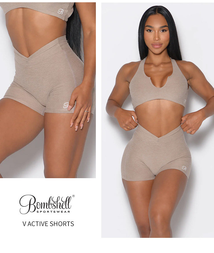 Сейчас в наличии BOMBSHELL SPORTSWEAR новый высокий талия плотно шорты V ACTIVE SHORTS 