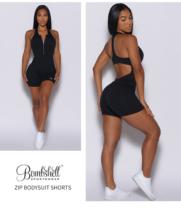 Официальный сайт санкционировать BOMBSHELL SPORTSWEAR сиамский плотно шорты ZIP BODYSUIT SHORTS 