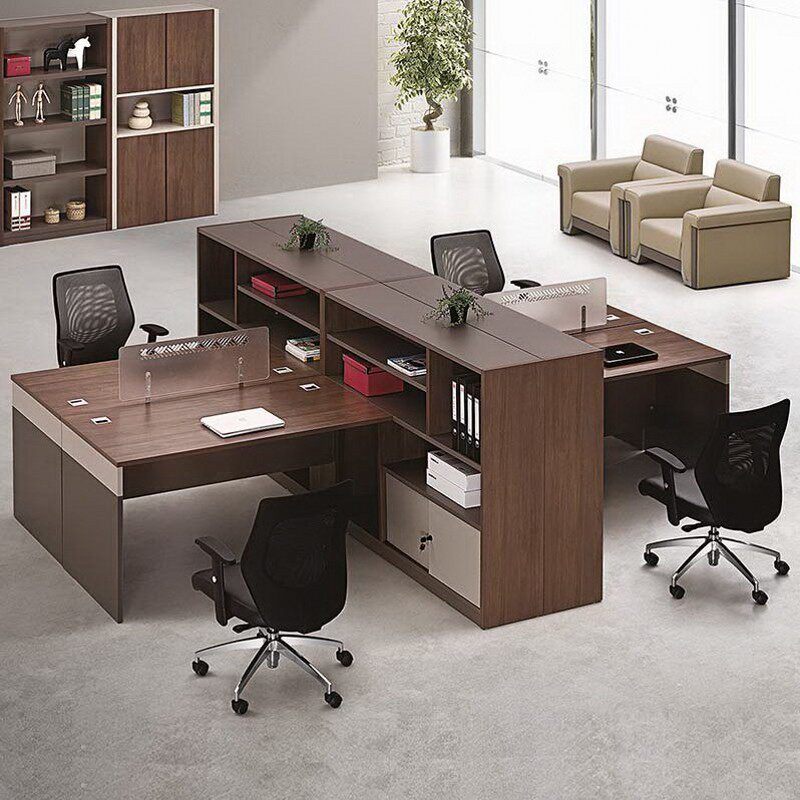 Simple and modern single-person financial desk and chair combination screen work position two-person four-person staff table computer table