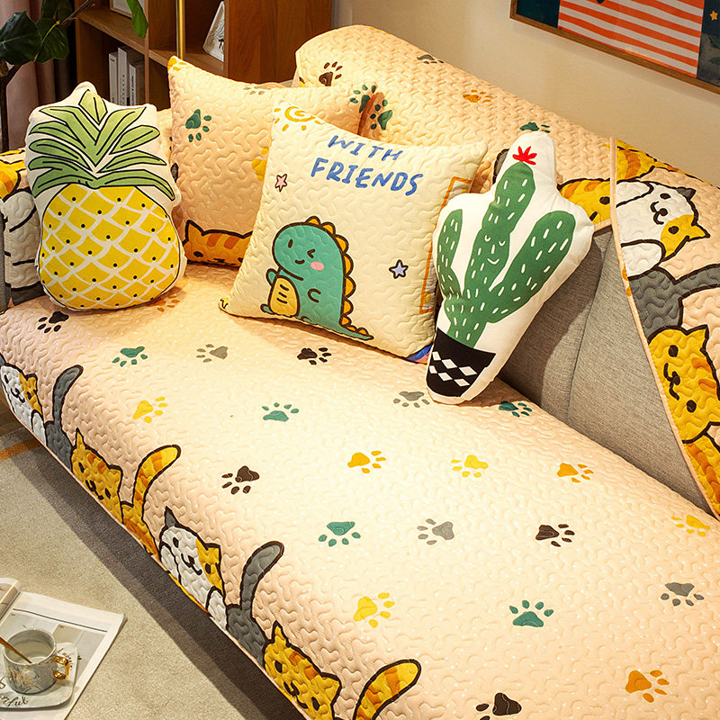 Nordic ins net red sofa cushion four seasons universal fabric cover cloth non-slip cotton leather sofa cover towel cushion