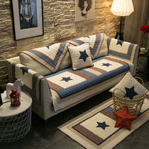 Cotton fabric sofa cushion Four seasons universal non-slip American all-inclusive universal cover towel Light luxury leather cover cloth cushion