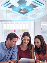 Bearing windshield ceiling air conditioner to central air conditioner air outlet windshield ceiling machine anti-direct blow fan air guide double