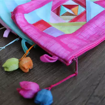 Korean cosmetic bag storage bag jewelry bag handbag Korean National fabric wallet patchwork xsp1001