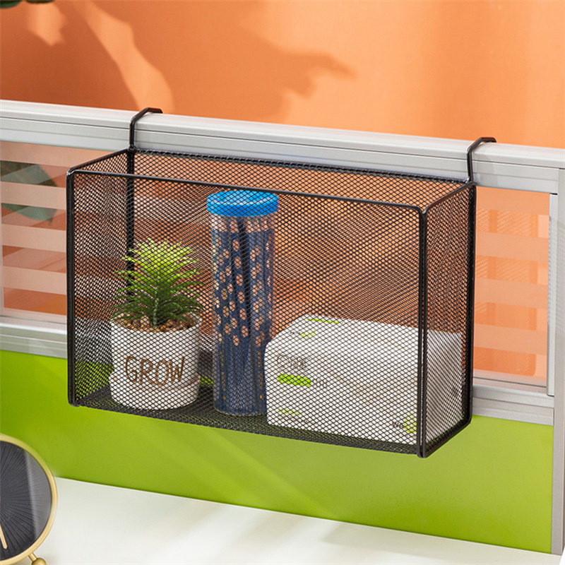 Iron Art Shelf Office Suspended File Information Containing Deck Shelf Desk Face Screen Partition storage hanging basket