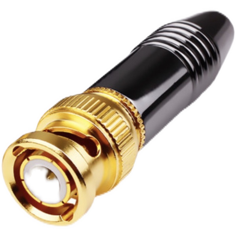 Taiwan original imported fever pure copper gold-plated BNC plug welding audio and video connector coaxial surveillance camera lens