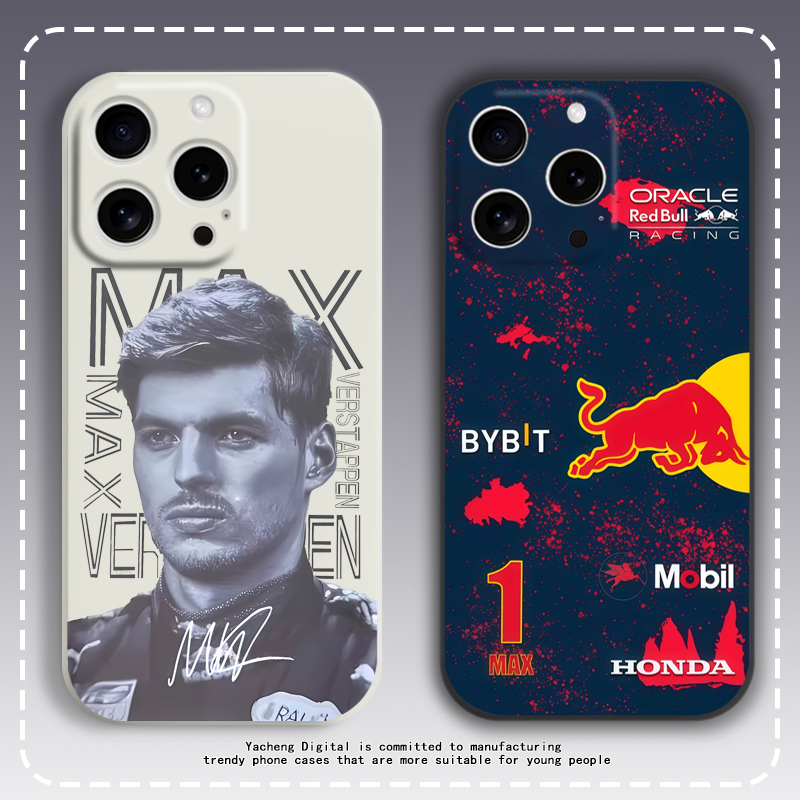 Verstappen Phone Case F1 Racing Merchandise Suitable for Apple 17 Pro Max, Xiaomi 15 Liquid Silicone, Oppo, Redmi, Vivo, Honor Protective Case, Huawei Pura 70, Red Bull M4X Trendy
