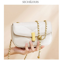 Fashion leather chain shoulder bag womens summer bag 2021 New temperament Joker simple Lingge shoulder bag