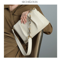 Advanced feel pleated chain cloud bag female large capacity shoulder bag 2021 new fashion leather shoulder underarm bag
