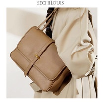 Fashion leather large capacity commuter tote bag womens shoulder bag 2021 New Wild soft cowhide crossbody messenger bag