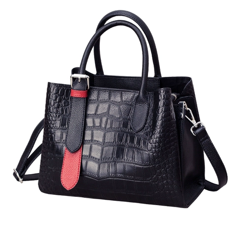 Вместительная и большая сумка на одно плечо, сумка через плечо, из натуральной кожи, изысканный стиль, крокодиловый принт