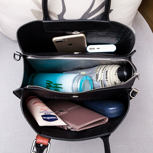 Вместительная и большая сумка на одно плечо, сумка через плечо, из натуральной кожи, изысканный стиль, крокодиловый принт