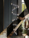 Villa Duplex Staircase Chandelier, Light Luxury and Elegant Crystal Living Room Chandelier, Loft Overhead Rotating Suspended Chandelier