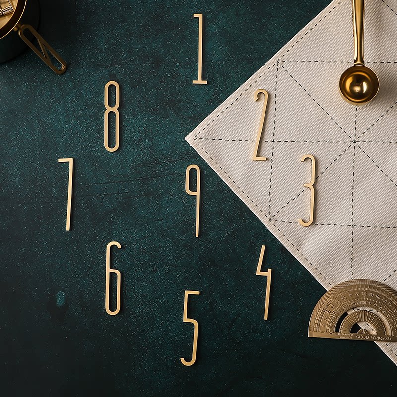 yoyo space brass digital personality creative hotel door plate number Nordic ins wind folk juku counter numbers