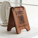 Solid wood scan code to order table number plate Vertical A-shaped QR code plus friend dining table applet to order table number plate