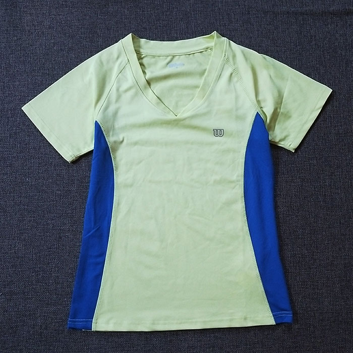 V-collar Tennis T-shirt female students specialized training tops Dry Sports Short Sleeve Stretch Sports Running Breakthrough Clark