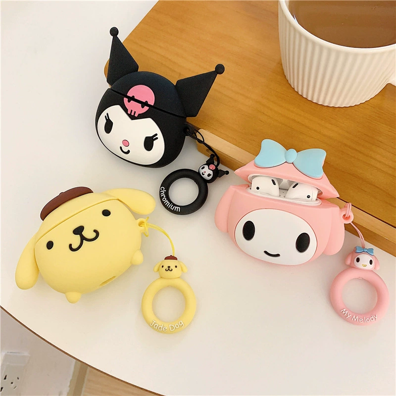 AirPods2 Bìa Silicone Sanrio Pudding Dog Phim hoạt hình Dễ thương Dễ thương Phụ kiện Tai nghe Bluetooth Không dây Apple - Phụ kiện MP3 / MP4