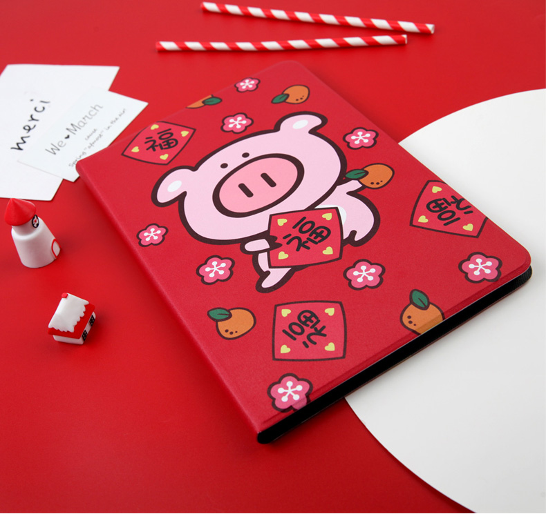 Apple 2018 vỏ iPad mới air3 hoạt hình lợn 2019 phiên bản Bao da mini4 đỏ mini 2/3 silicon chống rơi vỏ mềm Pro11 vỏ máy tính bảng 10,5 inch - Phụ kiện máy tính bảng bao da ipad gen 6