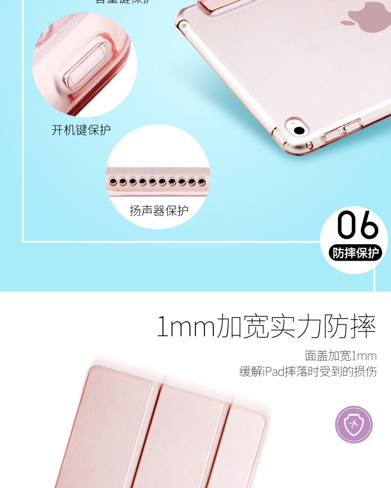 2018 mới của Apple iPad trường hợp air2 2017 mới siêu mỏng 9,7 inch tablet Pro11 5 inch vỏ da thả kháng Pro10.5 vỏ A1893 / A1822 triple - Phụ kiện máy tính bảng vỏ ipad