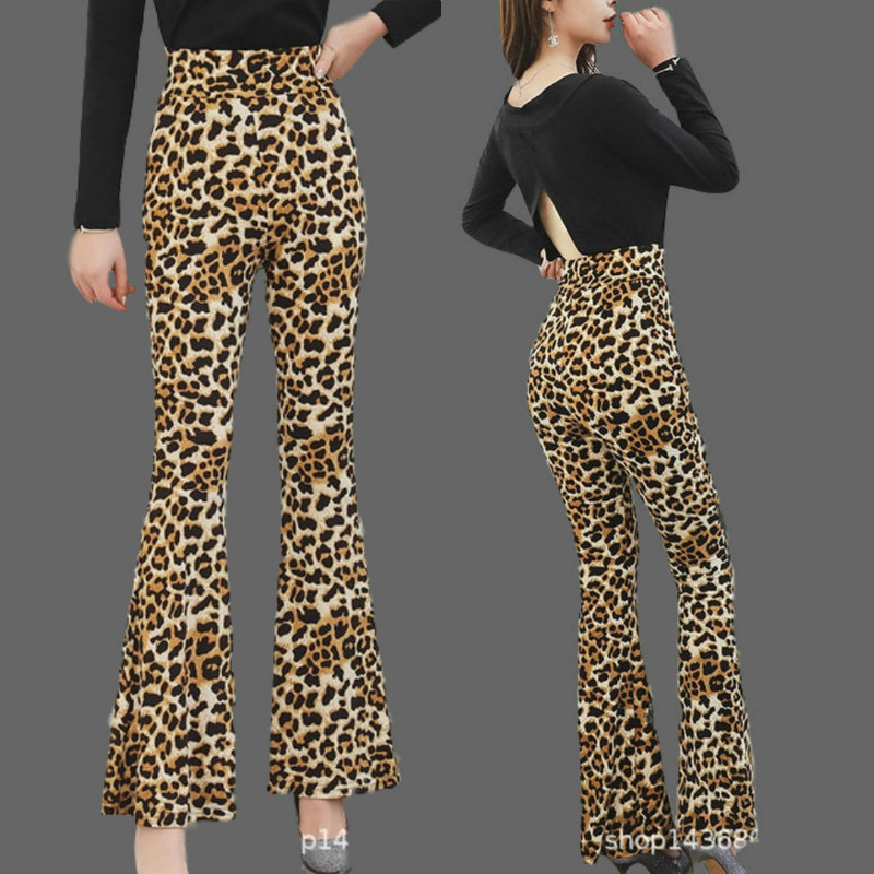 The new Latin dance national standard dance BAO WEN flared pants stretch large size thin woman elastic waist modern dance practice pants