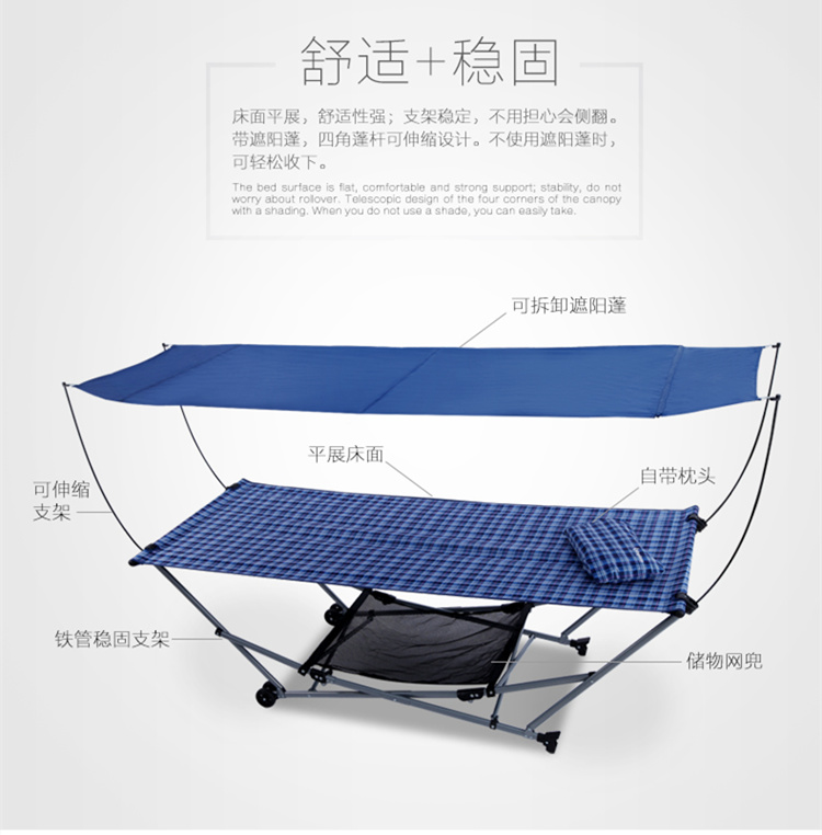 Mới bắt đầu võng KingCamp Đồ nội thất ngoài trời Khung sắt sang trọng có mũ trùm đầu KG3751P - Đồ gỗ ngoài trời bàn ghế ngoài trời đẹp