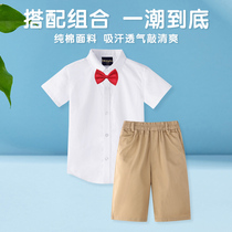 Primary school uniform suit short-sleeved new kindergarten garden suit performance suit Spring and summer college style class suit for boys and girls