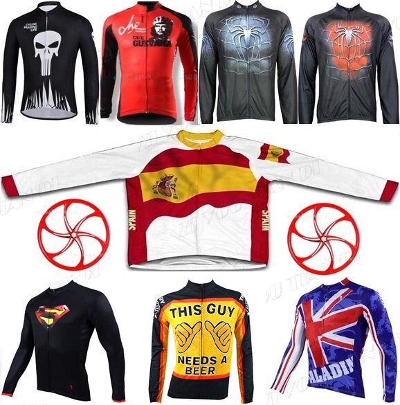 Personalized cycling clothing men's long-sleeved quick-drying bicycle outdoor mountaineering clothing cycling four seasons cool cycling clothing