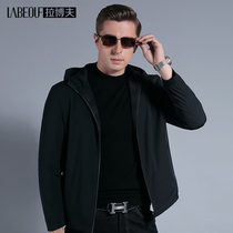 LaBov Jacket Men Middle Age Hooded Top Jacket Jacket Business Casual 2021 Autumn Size Civil Service