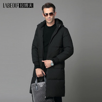 Labov down clothes mens middle-aged Lianhood with long and gush thickened large coat brand jacket Dad New Years dress