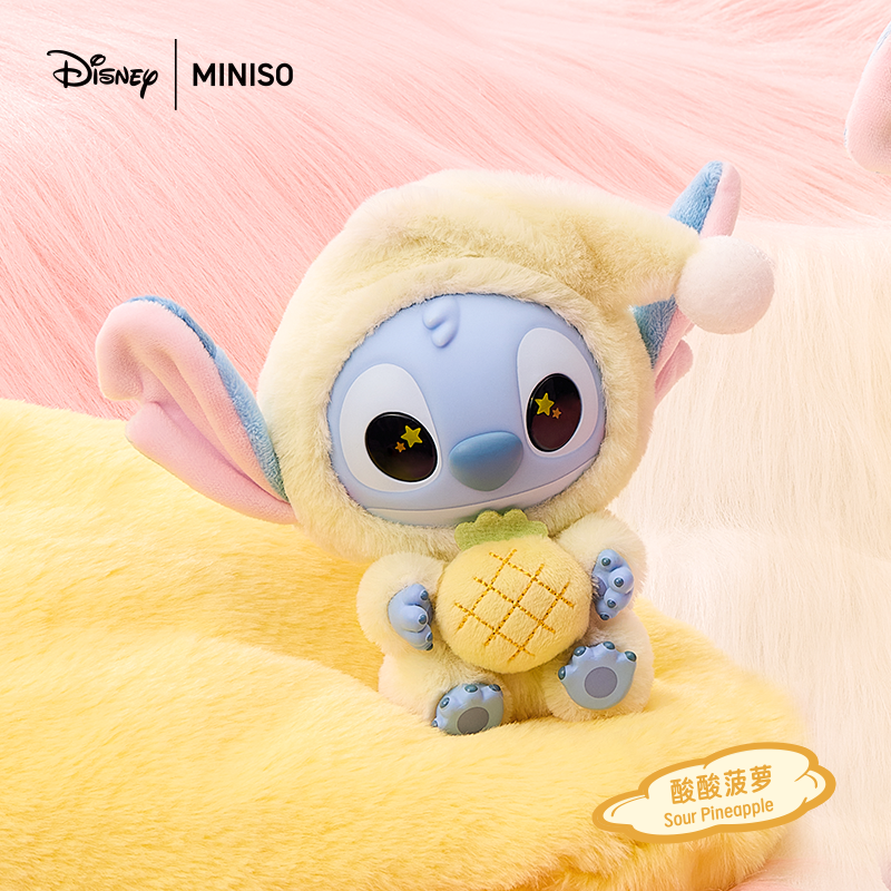 [MINISO 名创优品迪士尼 史迪奇 再困也要吃一口 系列 搪胶 毛绒 盲盒]