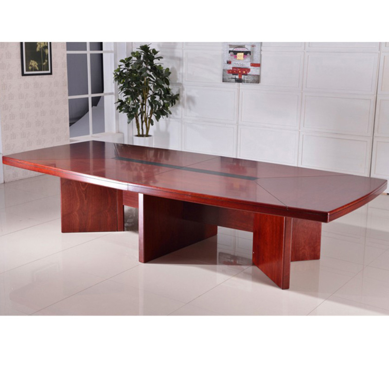 Meeting table negotiation table desk red walnut veneer long table simple environmental protection arc combination spot small bar table