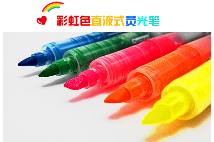 White Snow 626 Straight Liquid Fluorescent Pen Watercolor Neutral Note Pen Extra-long Writing 5 Five Colors Full
